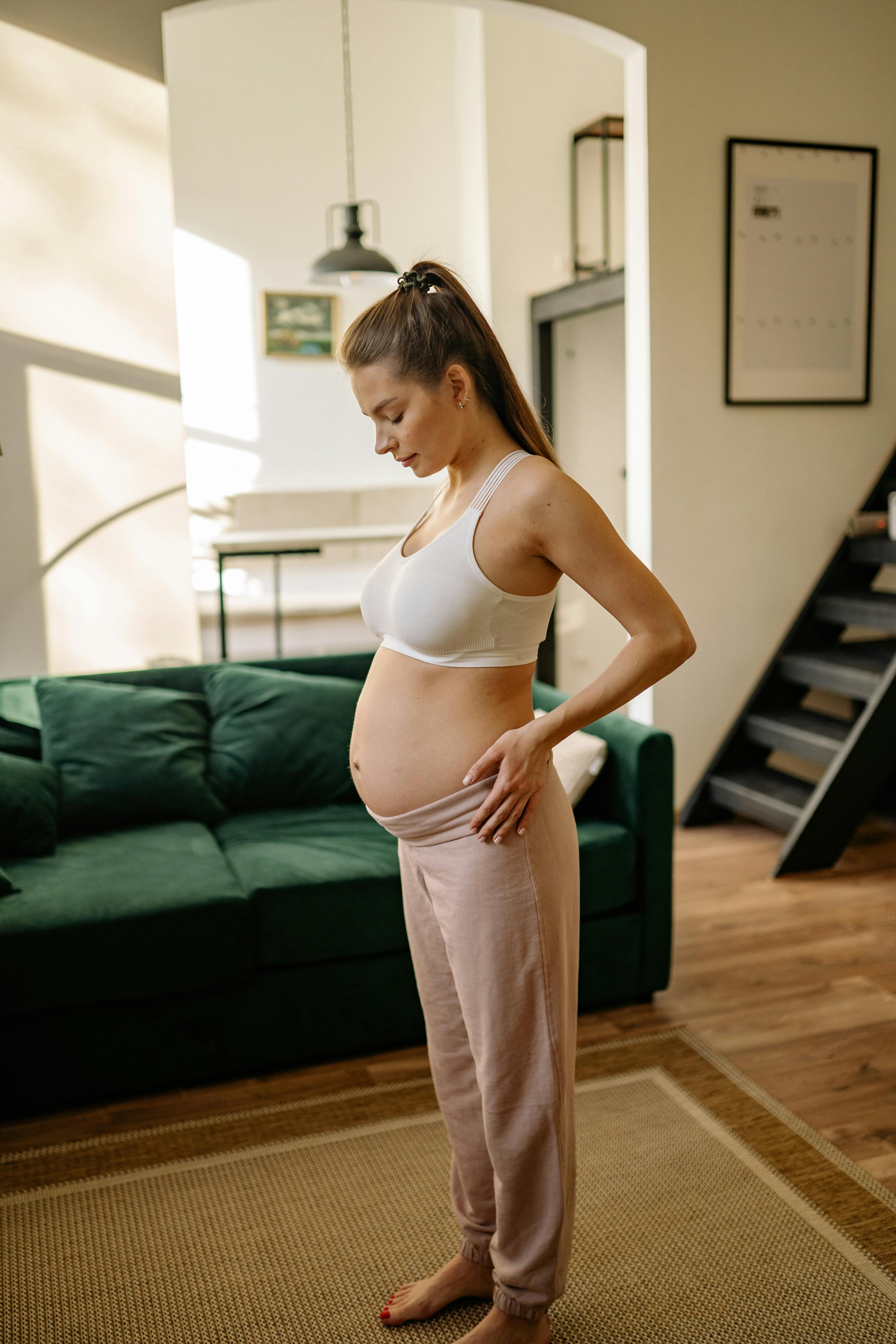 Pregnant woman in gentle movement