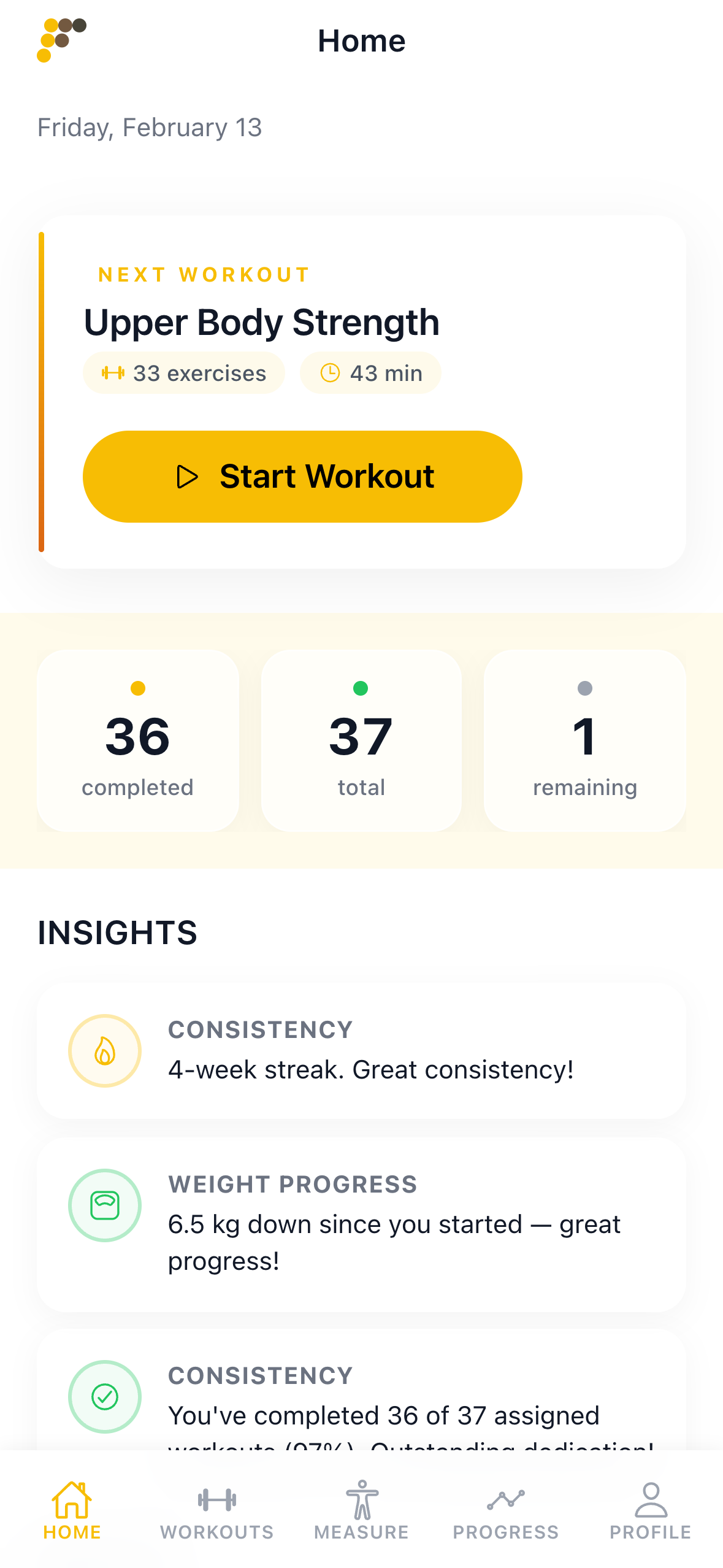 MyFittio app screenshot